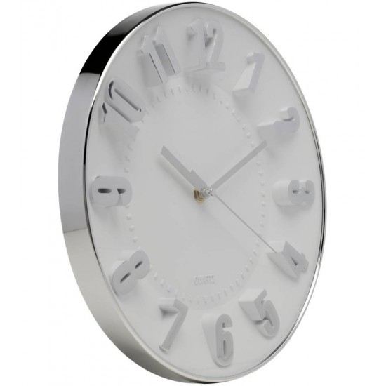 Relógio 27,5x4cm De Parede Horizonte Branco Plástico